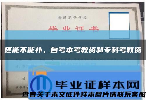 还能不能补，自考本考教资和专科考教资缩略图