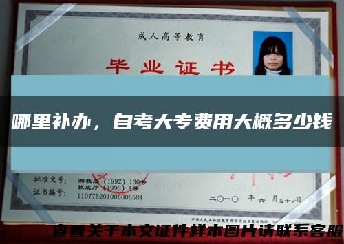哪里补办，自考大专费用大概多少钱缩略图