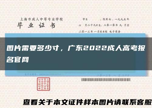 图片需要多少寸，广东2022成人高考报名官网缩略图