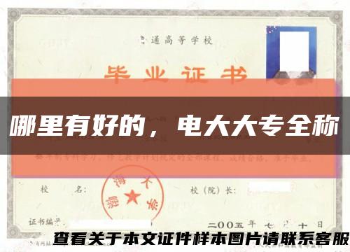 哪里有好的，电大大专全称缩略图