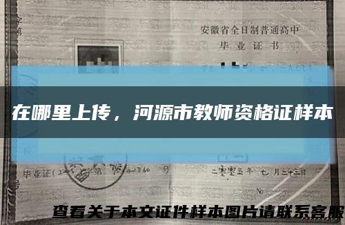 在哪里上传，河源市教师资格证样本缩略图