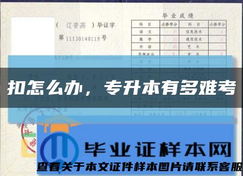 扣怎么办，专升本有多难考缩略图