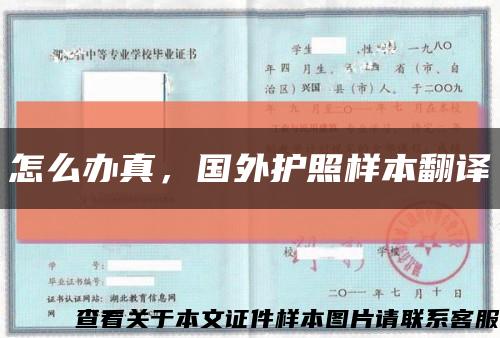 怎么办真，国外护照样本翻译缩略图