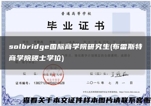 solbridge国际商学院研究生(布雷斯特商学院硕士学位)缩略图