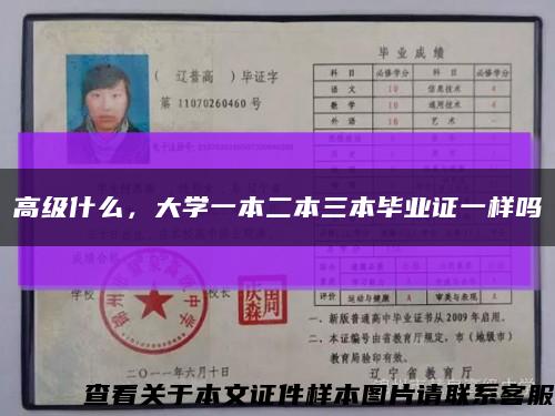 高级什么，大学一本二本三本毕业证一样吗缩略图