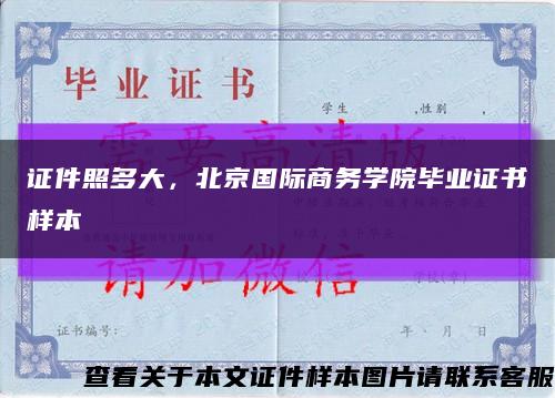 证件照多大，北京国际商务学院毕业证书样本缩略图