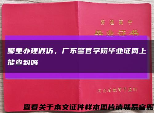 哪里办理假仿，广东警官学院毕业证网上能查到吗缩略图