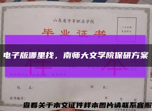 电子版哪里找，南师大文学院保研方案缩略图