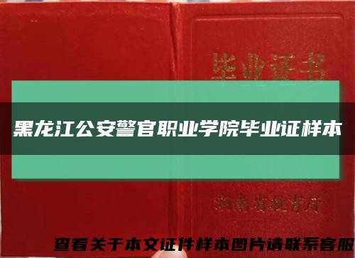 黑龙江公安警官职业学院毕业证样本缩略图