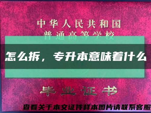 怎么拆，专升本意味着什么缩略图