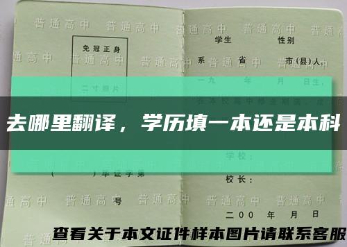 去哪里翻译，学历填一本还是本科缩略图