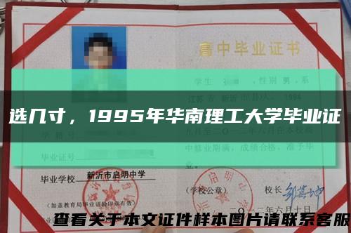 选几寸，1995年华南理工大学毕业证缩略图