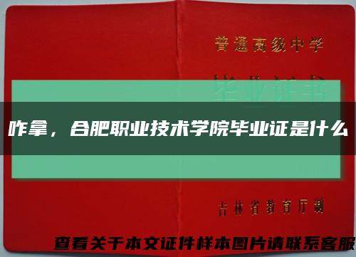 咋拿，合肥职业技术学院毕业证是什么缩略图