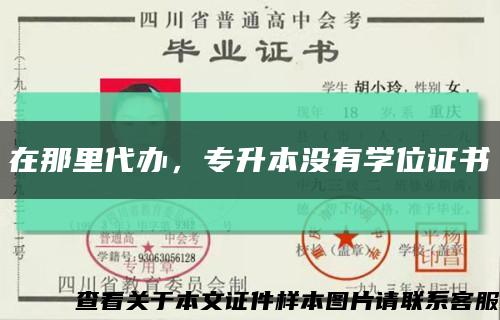 在那里代办，专升本没有学位证书缩略图