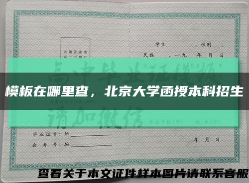 模板在哪里查，北京大学函授本科招生缩略图