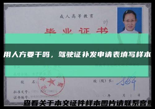 用人方要干吗，驾驶证补发申请表填写样本缩略图