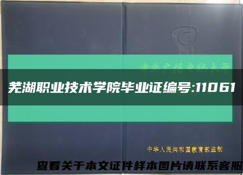 芜湖职业技术学院毕业证编号:11061缩略图