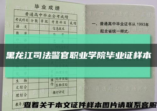 黑龙江司法警官职业学院毕业证样本缩略图