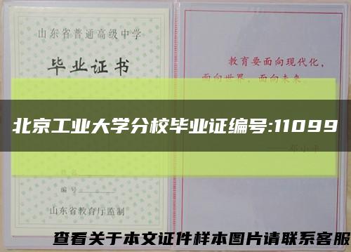 北京工业大学分校毕业证编号:11099缩略图