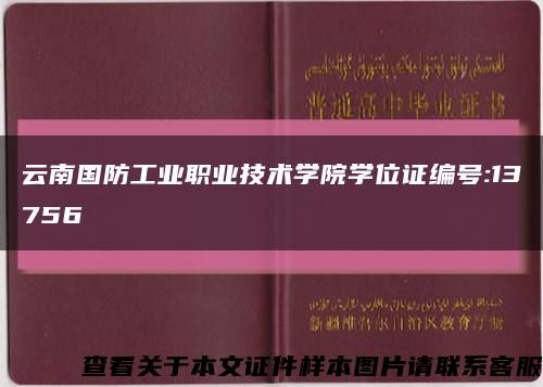 云南国防工业职业技术学院学位证编号:13756缩略图