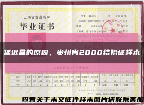 延迟拿的原因，贵州省2000结婚证样本缩略图