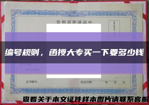 编号规则，函授大专买一下要多少钱缩略图