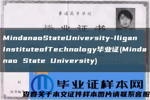MindanaoStateUniversity-IliganInstituteofTechnology毕业证(Mindanao State University)缩略图
