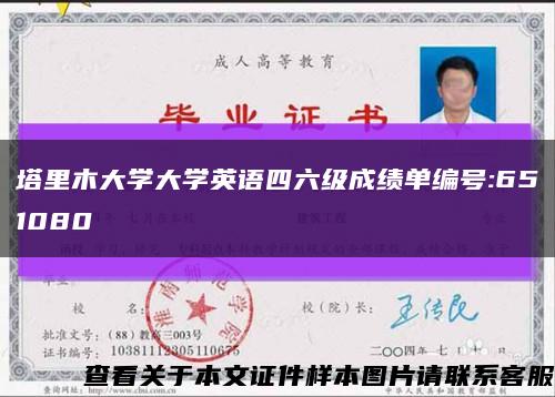 塔里木大学大学英语四六级成绩单编号:651080缩略图