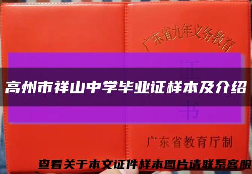 高州市祥山中学毕业证样本及介绍缩略图