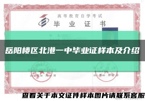岳阳楼区北港一中毕业证样本及介绍缩略图