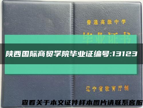 陕西国际商贸学院毕业证编号:13123缩略图