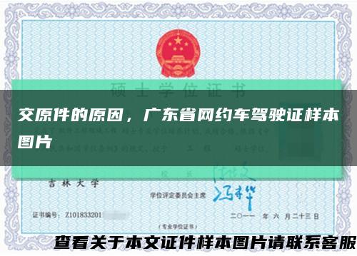 交原件的原因，广东省网约车驾驶证样本图片缩略图
