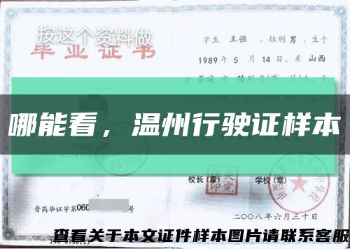 哪能看，温州行驶证样本缩略图