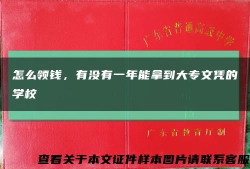 怎么领钱，有没有一年能拿到大专文凭的学校缩略图