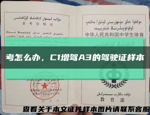 考怎么办，C1增驾A3的驾驶证样本缩略图