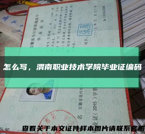 怎么写，渭南职业技术学院毕业证编码缩略图