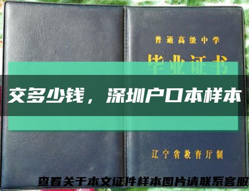 交多少钱，深圳户口本样本缩略图