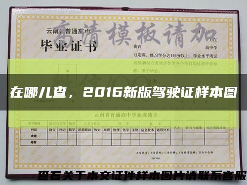 在哪儿查，2016新版驾驶证样本图缩略图