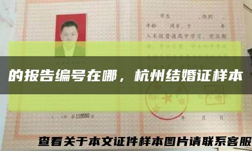 的报告编号在哪，杭州结婚证样本缩略图