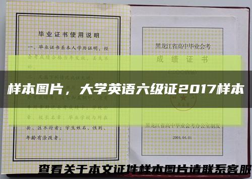 样本图片，大学英语六级证2017样本缩略图