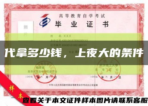 代拿多少钱，上夜大的条件缩略图