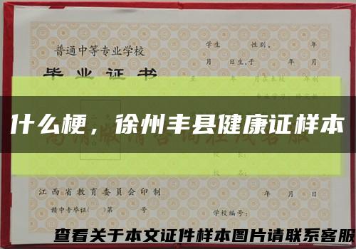 什么梗，徐州丰县健康证样本缩略图