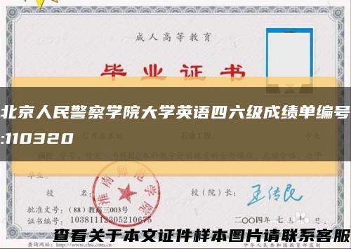 北京人民警察学院大学英语四六级成绩单编号:110320缩略图