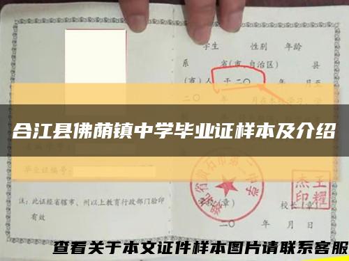 合江县佛荫镇中学毕业证样本及介绍缩略图