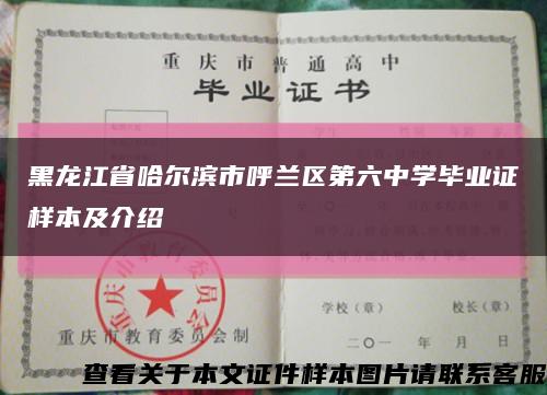黑龙江省哈尔滨市呼兰区第六中学毕业证样本及介绍缩略图