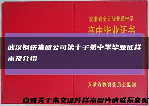 武汉钢铁集团公司第十子弟中学毕业证样本及介绍缩略图