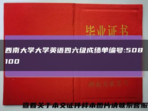 西南大学大学英语四六级成绩单编号:508100缩略图