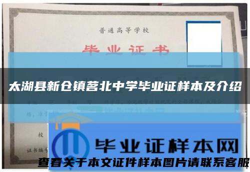 太湖县新仓镇茗北中学毕业证样本及介绍缩略图