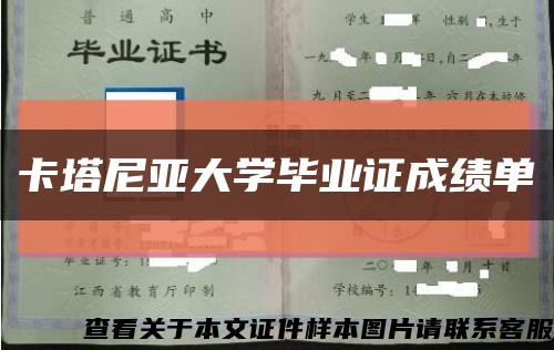 卡塔尼亚大学毕业证成绩单缩略图