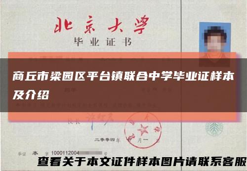 商丘市梁园区平台镇联合中学毕业证样本及介绍缩略图